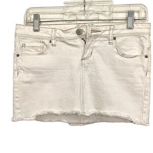 Garage Cream Denim Mini Skirt